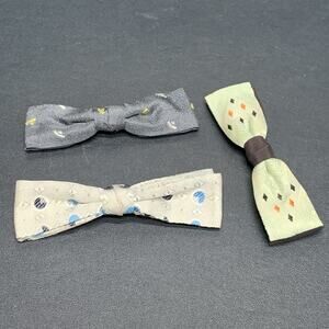 Vintage Arrow & Wembley Bow Tie Clip On Pre-tied 5”-4.5” Lot Of 3 Pattern Ties